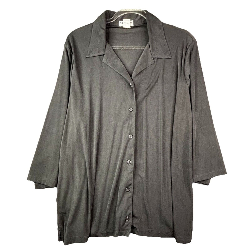 Notations Black Sheer Blouse Women's 2X Plus Size Dressy